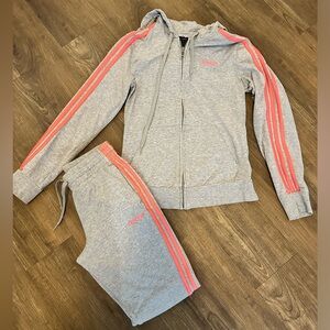 Women adidas 3 stripes jogger style legging pants jacket sz sm, pants xs pants